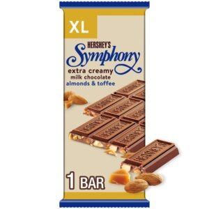 HERSHEY'S SYMPHONY Milk Chocolate, Almonds and Toffee XL, Candy Bar, 4.25 oz