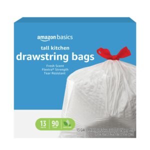 Amazon Basics Flextra Strength Tall Kitchen Trash Bags, Scent, 13 Gallon