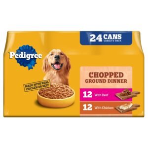 Pedigree Chopped Ground Dinner Wet Dog Food Chicken & Beef Variety Pack Canned Dog Food Cans - 13.2 oz | Pack of 1