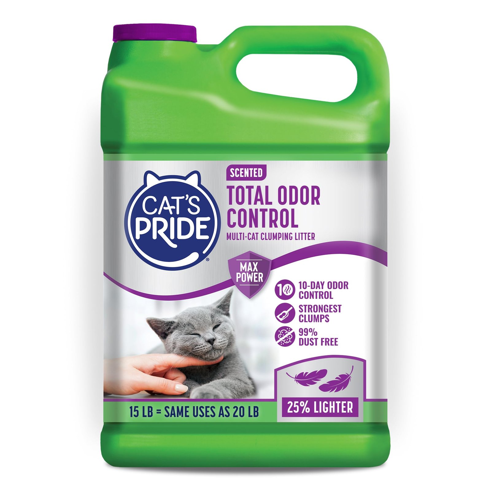 Cat's Pride Max Power Total Odor Control - Up to 10 Days of Powerful Odor Control - 15 Pounds