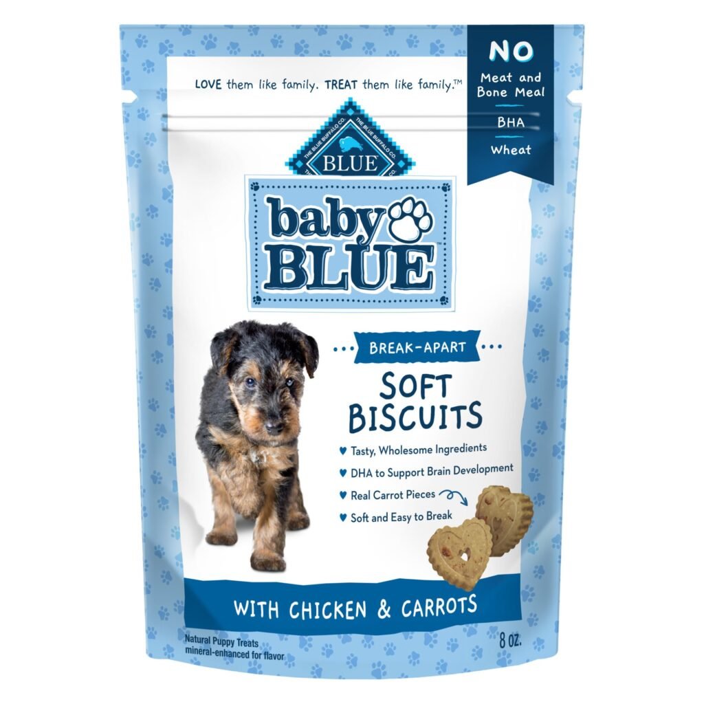 Blue Buffalo Baby Blue Soft Biscuits with DHA Natural Dog Treats for Puppies Great for Training with