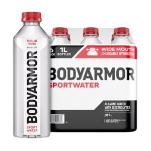 BODYARMOR SportWater Alkaline Water, High Alkaline Bottled Water, pH 9+, 6 Pack