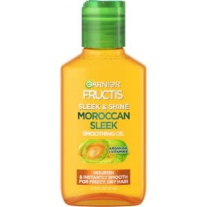 Fructis Sleek & Shine Moroccan Sleek Smoothing Oil for Frizzy, Dry Hair, Argan Oil, 3.75 Fl Oz, 1 Count (Packaging May Vary) | Moroccan Sleek