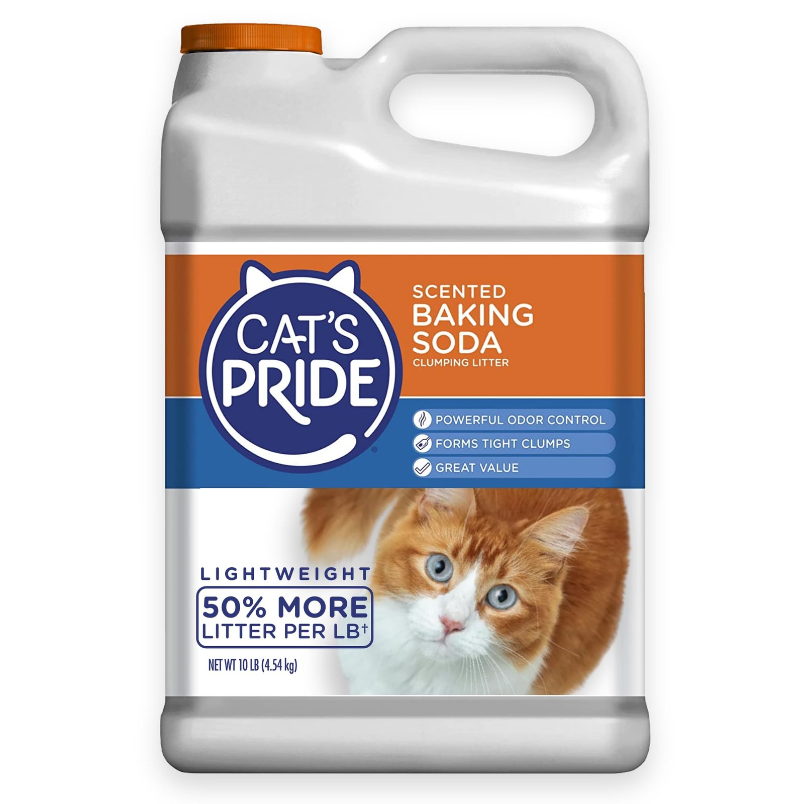 Cat's Pride Lightweight Clumping Litter Baking Soda - Powerful Odor Control - Scented - 10 Pounds