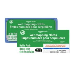 Amazon Basics Wet Mopping Cloth Refills, Fresh Scent, 24 Count