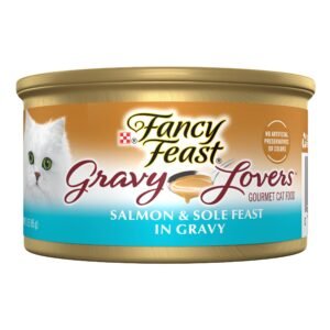 Fancy Feast Purina Fancy Feast Gravy Lovers Salmon and Sole Feast Grilled Gourmet Cat Food in Wet - 3 oz | Pack of 24