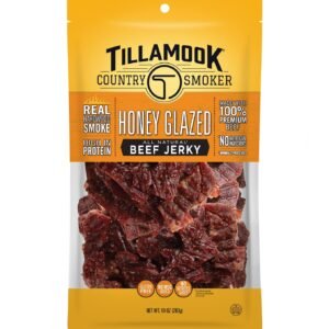 Tillamook Country Smoker Real Hardwood Smoked Beef Jerky, Honey Glazed, 10 oz