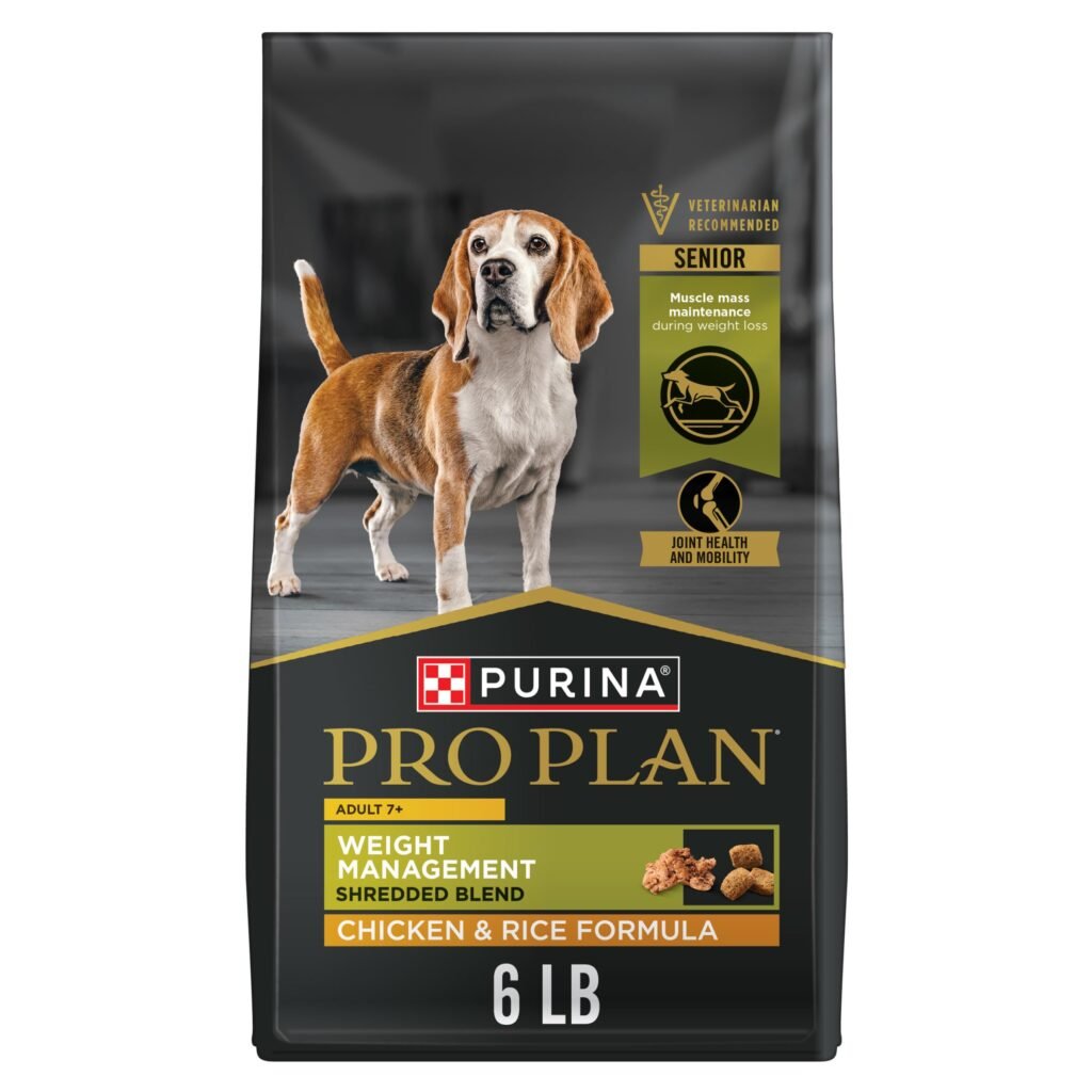 Purina Pro Plan Adult 7 Plus Weight Management Shredded Blend Chicken and Rice Formula Senior Dog Food - 6 lb