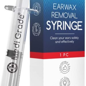 Medi Grade Ear Syringe Ear Wax Removal with 3 Quad-stream Tips - Water Irrigation Ear Cleaner Ear Wax Remover for Improved Hearing Clarity and Aural Hygiene - Ear Syringe Kit Earwax Remover Tool