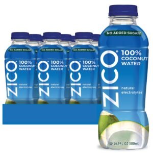 Zico 100% Coconut Water, NO added Sugar, Refreshingly Delicious, 16.9 Fl Oz, Pack of 12