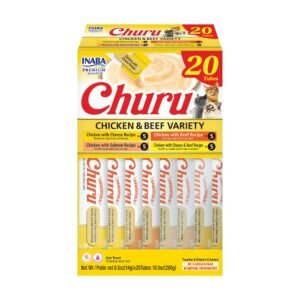 Churu Cat Treats Lickable Squeezable Creamy Pur e Cat Treat with Green Tea Extract & Taurine - 0.5 Ounces | Pack of 20