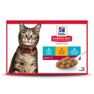 Hill's Science Diet Adult 1-6 Wet Cat Food Variety Pack, Chicken, Tuna - 5.5 oz | Pack of 12