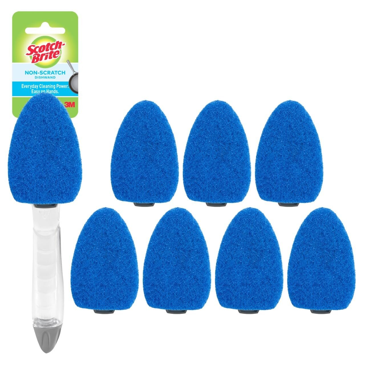 Scotch-Brite Non-Scratch Dishwand Kit, Includes 1 Wand & 8 Refill Pads