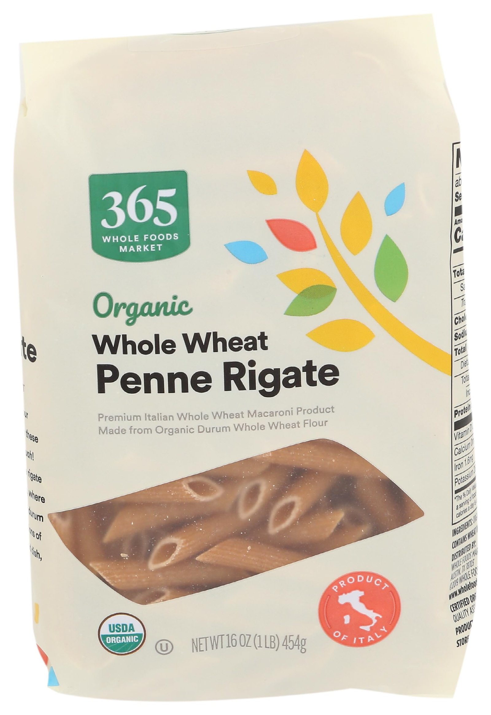 Organic Whole Wheat Penne Rigate, 16 oz