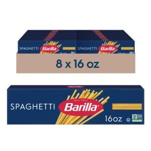 Barilla Spaghetti Pasta, 16 oz. Box, Pack of 8 - Non-GMO