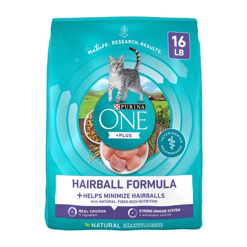 Purina ONE Natural Cat Food for Hairball Control +PLUS Hairball Formula - 16 lb