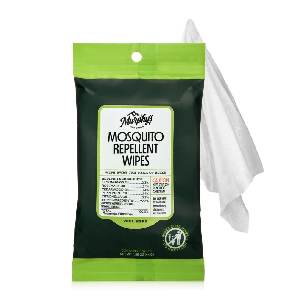 Murphy’s Naturals Mosquito Repellent Wipes, 10 Wipes, 1-Pack