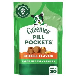 Pill Pockets Large Size Dog Treat Pouch for Capsule Medication Cheese Flavor - 7.9 oz