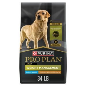 Purina Pro Plan Large Breed Weight Management Dry Dog Food, Chicken and Rice Formula - 34 lb