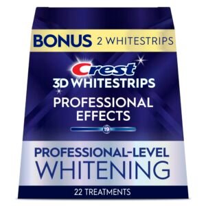 3D Whitestrips Professional Effects – Teeth Whitening Kit, 22 Treatments (20 + 2 Bonus), Each with 1 Upper/1Lower, 44 Strips – Crest 3DWhite Teeth Whitening Strips