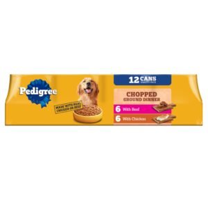 Pedigree Chopped Ground Dinner Wet Dog Food Chicken & Beef Variety Pack Canned Dog Food Cans - 13.2 oz | Pack of 1