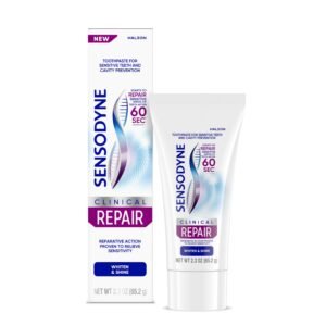 Sensodyne Clinical Repair Whiten & Shine Toothpaste for Sensitivity Relief, 2.3 oz