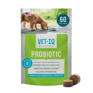 VetIQ Probiotic Supplement Digestive Support Nourishes Gut Bacteria and Supports Bowel Function Hickory Smoke Flavor Made - Pack of 60