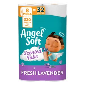 Angel Soft Bath Tissue with Fresh Lavender Scented Tube, 8 Mega Rolls