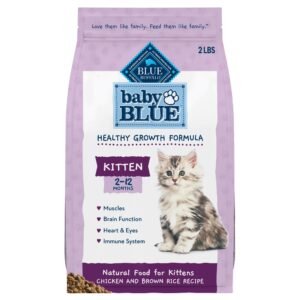 Blue Buffalo Baby Blue Natural Kitten Dry Cat Food Healthy Growth Formula with DHA Chicken and Brown