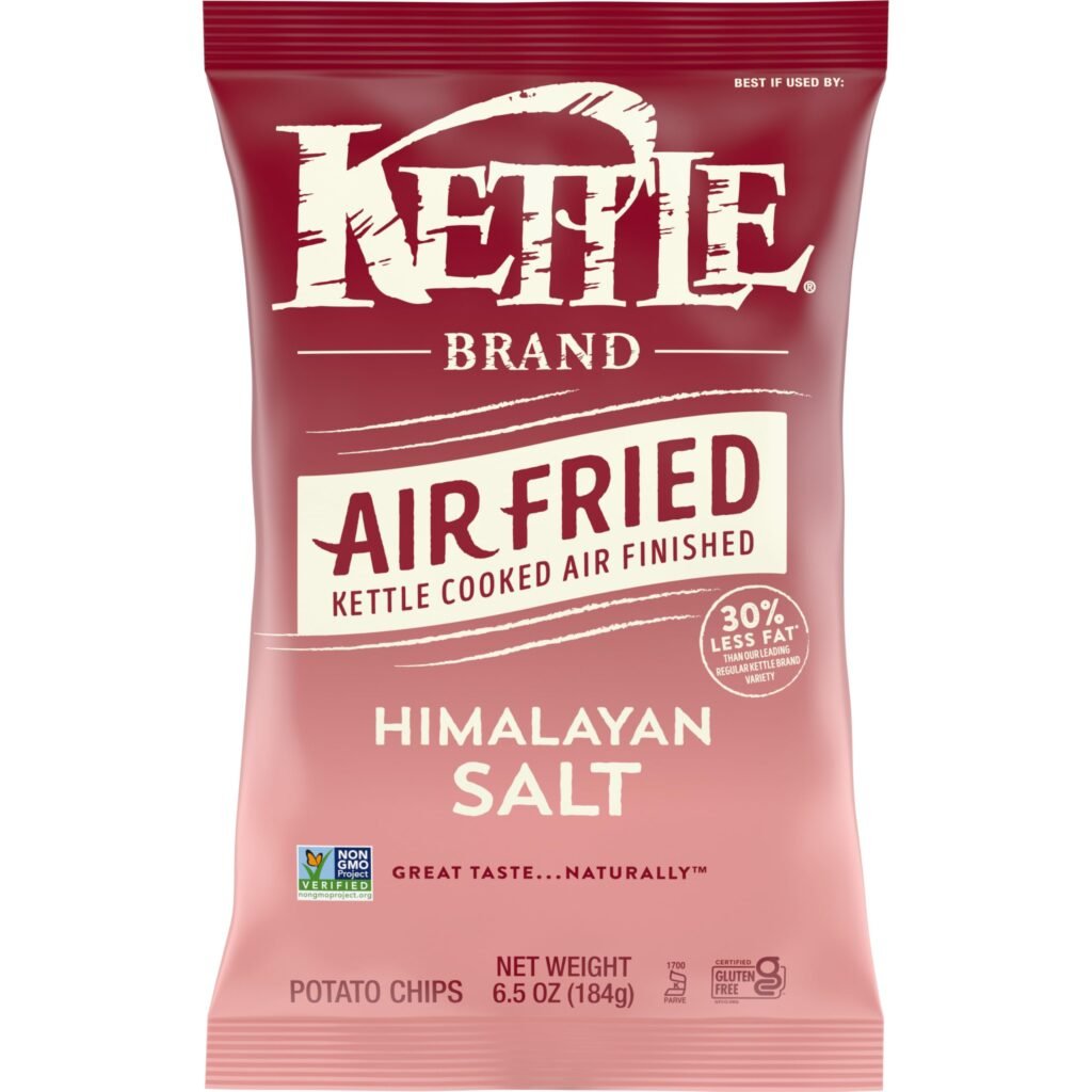 Kettle Brand Potato Chips, Air Fried Himalayan Salt Kettle Chips, 6.5 Oz Bag
