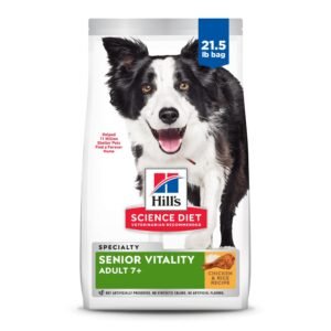 Hill's Science Diet Adult 7+ Senior Vitality Dry Dog Food, Chicken & Rice - 21.5 lb