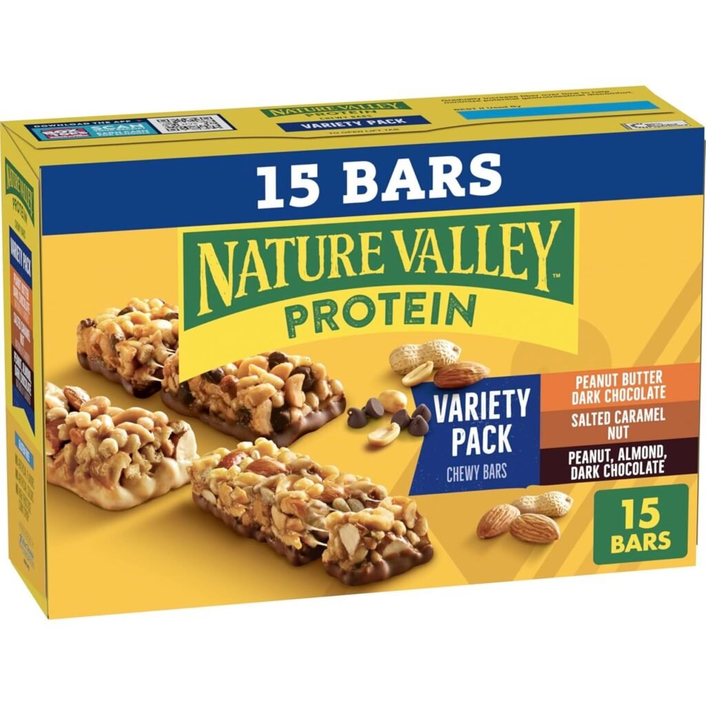 Nature Valley Protein Bars Variety Pack, Peanut Butter Dark Chocolate, 15 Ct, 21.3 oz Box