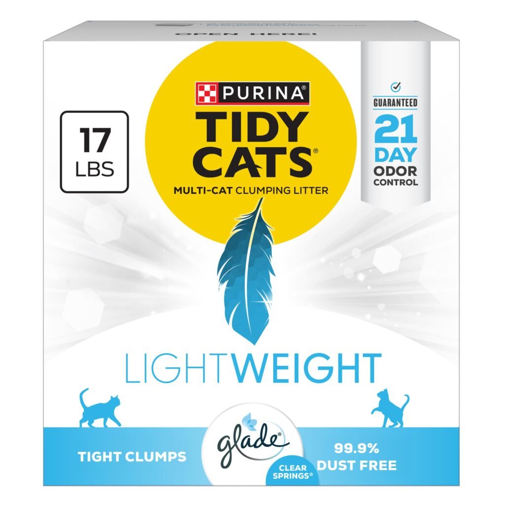 Purina Tidy Cats LightWeight With Glade Clear Springs Multi-Cat Clumping Low Dust Scented Cat litter - 17 lb