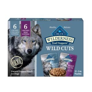 Blue Buffalo Wilderness Trail Toppers Wild Cuts Wet Dog Food Variety Pack High-Protein & Grain-Free - Pack of 12