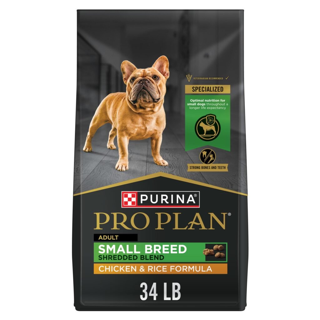 Purina Pro Plan Small Breed Dog Food Shredded Blend Chicken and Rice Formula With Guaranteed Live Probiotics - 34 lb