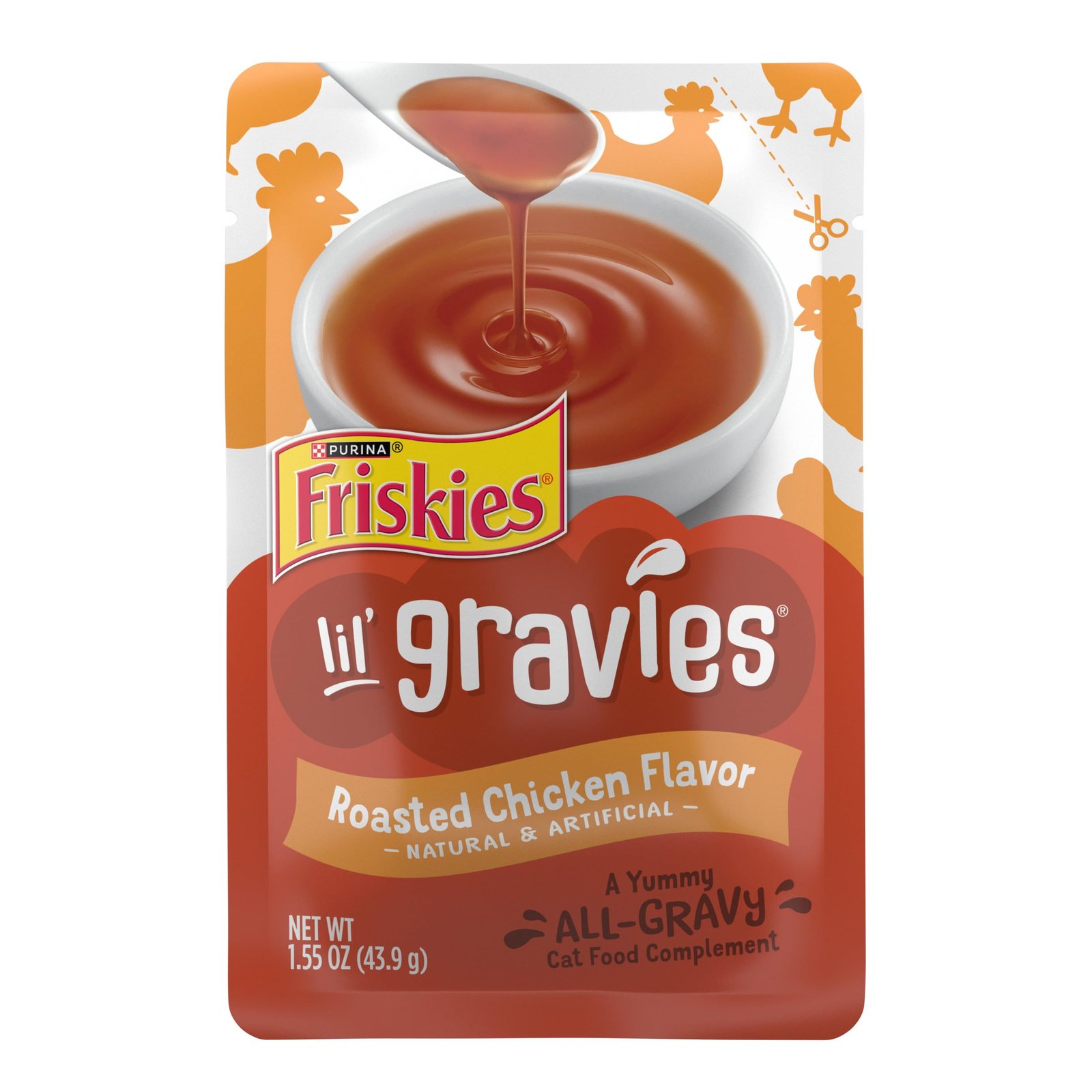 Friskies Purina Friskies Lil' Gravies Roasted Chicken Flavor Cat Food Lickable Cat Treats - () Pouches - 1.55 oz | Pack of 16