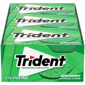 Spearmint Sugar-Free Chewing Gum, 12 Packs of 14 Pieces, 168 Total Pieces