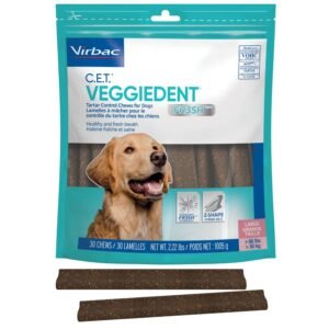 Virbac C.E.T. VEGGIEDENT FR3SH Tartar Control Chews with digestive health support VOHC Approved Small 11 - 22lbs
