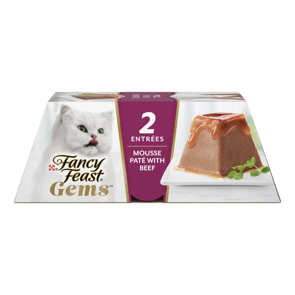 Fancy Feast Gems Pate Cat Food Mousse with Beef and a Halo of Savory Gravy Cat Food - 4 oz | Pack of 8