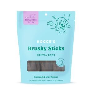 Bocce's Bakery Dailies Brushy Sticks to Support Oral Health & Fresh Breath Wheat-Free Dental Bars Made with