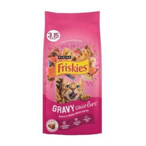 Friskies Purina Friskies Gravy Swirlers With Flavors of Chicken, Salmon and Gravy Dry Cat Food - 3.15 lb