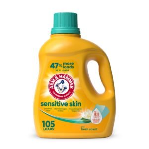 ARM & HAMMER Sensitive Skin Laundry Detergent, Fresh Scent, 105 fl oz
