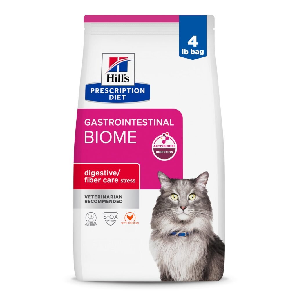 Hill's Prescription Diet Gastrointestinal Biome Stress Digestive Fiber Care Dry Cat Food Chicken - 4 lb