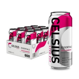 CELSIUS ESSENTIALS™ Sparkling Dragonberry, Sugar Free Performance Energy Drink, 16 Fl Oz, Pack of 12