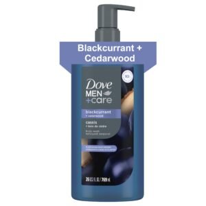 DOVE MEN Blackcurrant + Cedarwood Moisturizing Body Wash | #1 Dermatologist Body Wash for Men, Sulfate Free, Paraben Free, & Dye Free | 26oz
