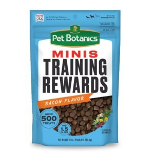 Pet Botanics Training Rewards Mini Soft & Chewy, Bacon Flavor, with 500 Treats Per Bag - 10 oz | Pack of 500