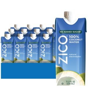 Zico 100% Coconut Water, No added Sugar, Refreshingly Delicious, 11.2 Fl Oz, Pack of 12
