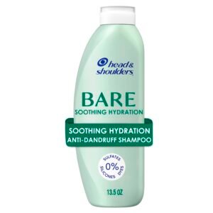 Anti-Dandruff Shampoo, BARE Soothing Hydration, 1% Pyrithione Zinc, Dry Scalp Relief, Free of Sulfates, Silicones, Dyes, 13.5 Fl Oz