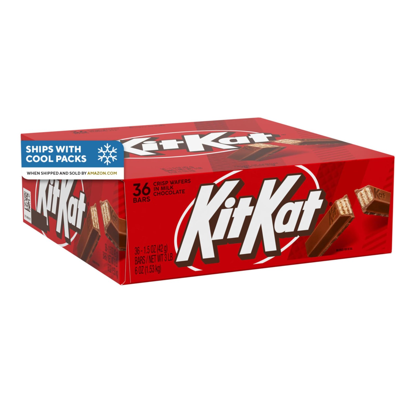 KIT KAT Milk Chocolate Wafer Candy Bars, 1.5 oz, 36 Ct