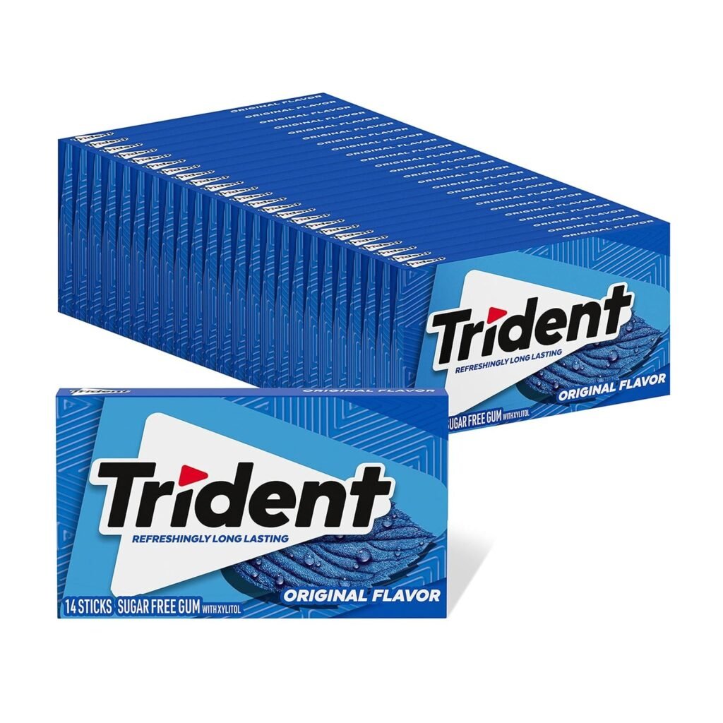 Trident Original Flavor Sugar-Free Chewing Gum, 14 Pieces, 336 Total Pieces, Pack of 24